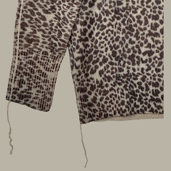 Sandrine Rose Wool Cashmere Blend Leopard Print Sweater Women XS NWT Braid - Picture 7 of 12